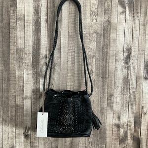 CLEOBELLA ALL BLACK LEATHER POUCH CROSSBODY BRAND NEW 💕 FIRM💕 DETAILS 🌺